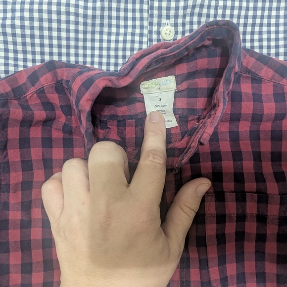 Crewcuts Set of Three Gingham Button-Down Shirts - Picture 4 of 4